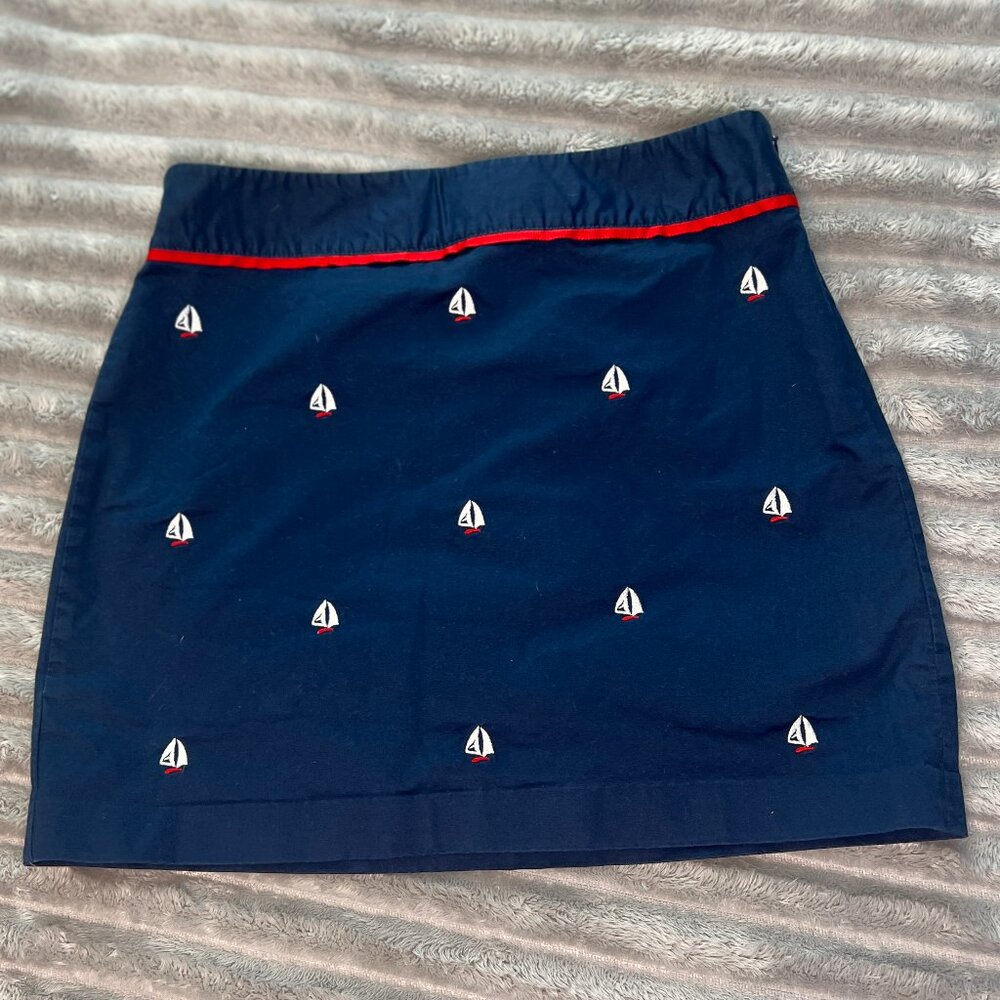 Vineyard Vines Skirt Womens 4 - Navy w/ White Sailboat Embroidery - Nautical